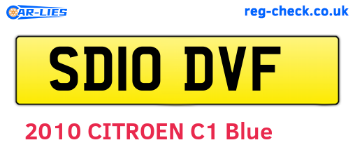 SD10DVF are the vehicle registration plates.