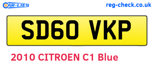 SD60VKP are the vehicle registration plates.
