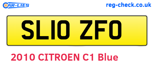 SL10ZFO are the vehicle registration plates.