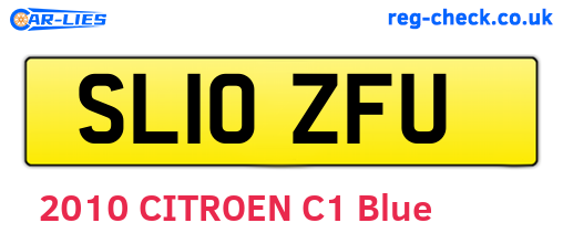 SL10ZFU are the vehicle registration plates.