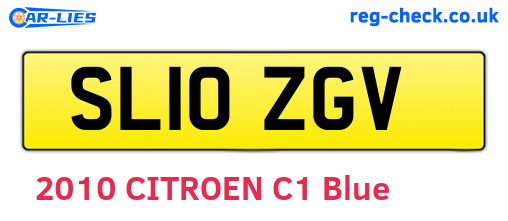 SL10ZGV are the vehicle registration plates.
