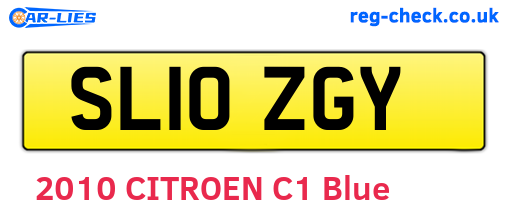SL10ZGY are the vehicle registration plates.