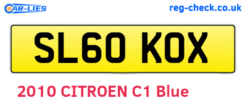 SL60KOX are the vehicle registration plates.
