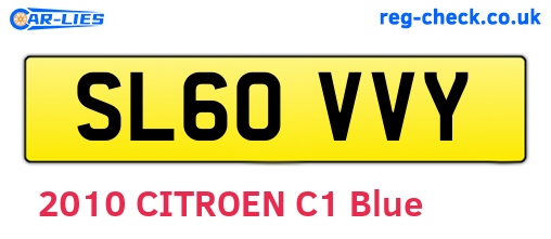 SL60VVY are the vehicle registration plates.