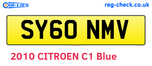 SY60NMV are the vehicle registration plates.