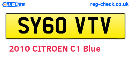 SY60VTV are the vehicle registration plates.