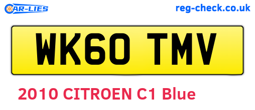WK60TMV are the vehicle registration plates.