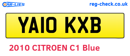YA10KXB are the vehicle registration plates.