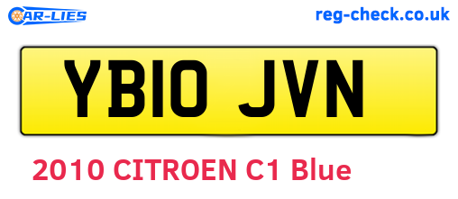 YB10JVN are the vehicle registration plates.