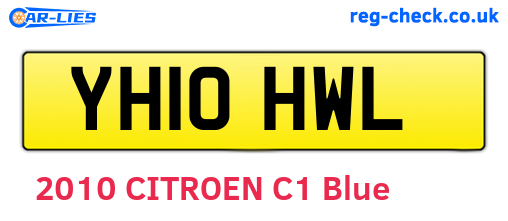 YH10HWL are the vehicle registration plates.
