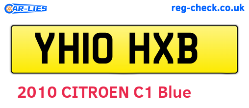 YH10HXB are the vehicle registration plates.