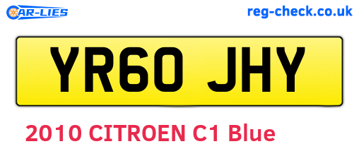 YR60JHY are the vehicle registration plates.