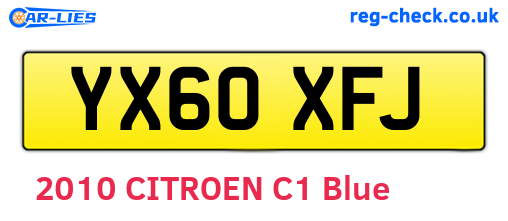 YX60XFJ are the vehicle registration plates.