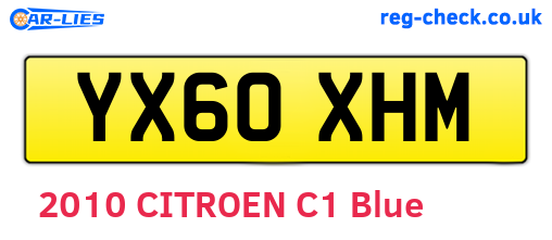 YX60XHM are the vehicle registration plates.