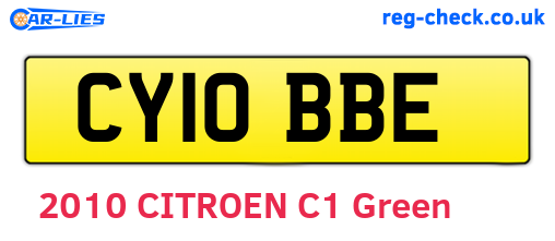 CY10BBE are the vehicle registration plates.