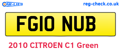 FG10NUB are the vehicle registration plates.
