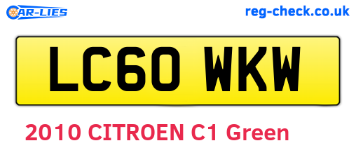 LC60WKW are the vehicle registration plates.