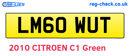LM60WUT are the vehicle registration plates.