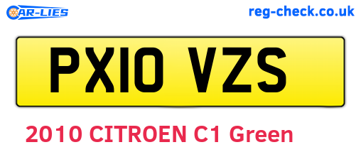PX10VZS are the vehicle registration plates.