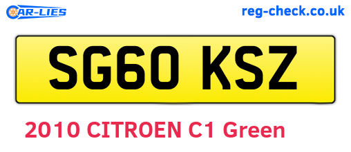 SG60KSZ are the vehicle registration plates.