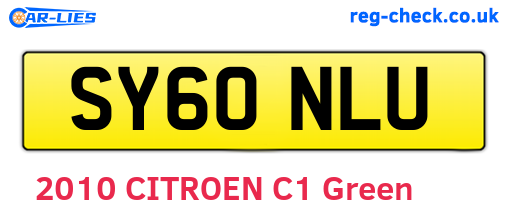 SY60NLU are the vehicle registration plates.