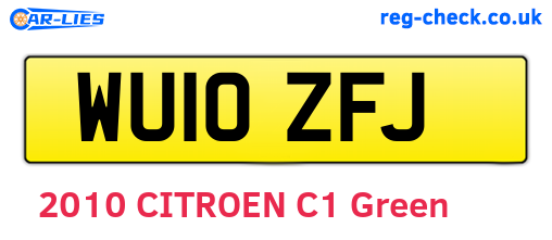 WU10ZFJ are the vehicle registration plates.