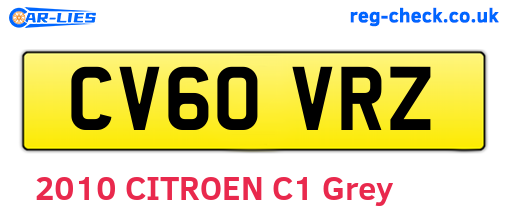 CV60VRZ are the vehicle registration plates.