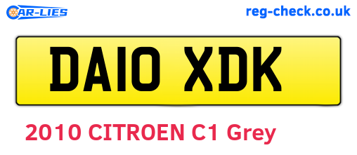 DA10XDK are the vehicle registration plates.