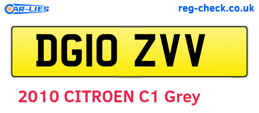 DG10ZVV are the vehicle registration plates.