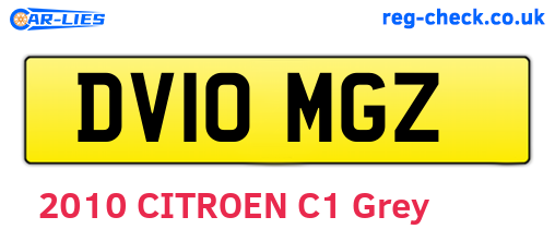 DV10MGZ are the vehicle registration plates.