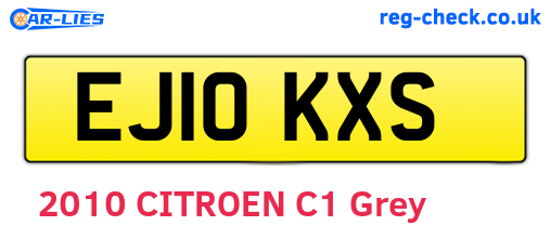EJ10KXS are the vehicle registration plates.