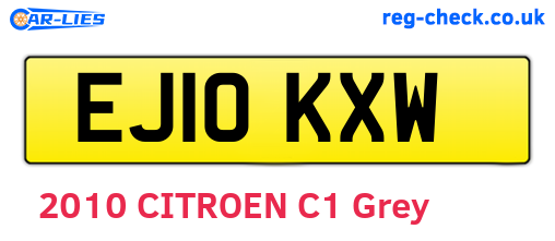 EJ10KXW are the vehicle registration plates.