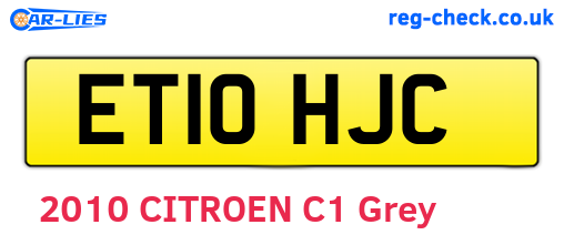 ET10HJC are the vehicle registration plates.