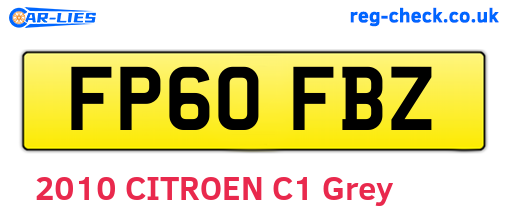 FP60FBZ are the vehicle registration plates.