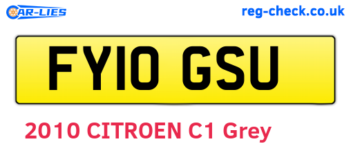 FY10GSU are the vehicle registration plates.