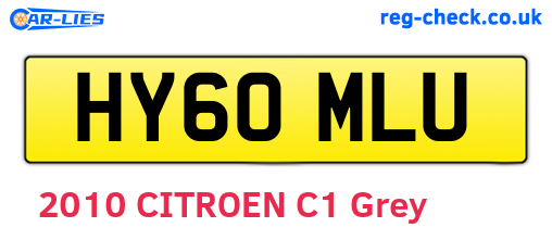 HY60MLU are the vehicle registration plates.