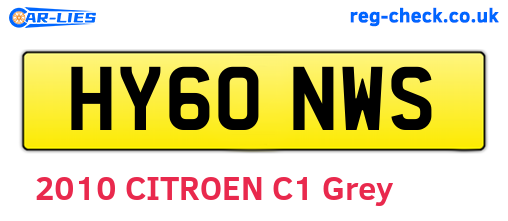 HY60NWS are the vehicle registration plates.