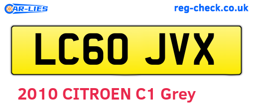 LC60JVX are the vehicle registration plates.