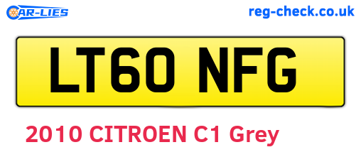 LT60NFG are the vehicle registration plates.