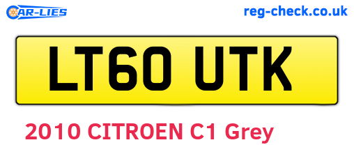 LT60UTK are the vehicle registration plates.