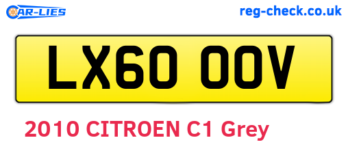 LX60OOV are the vehicle registration plates.