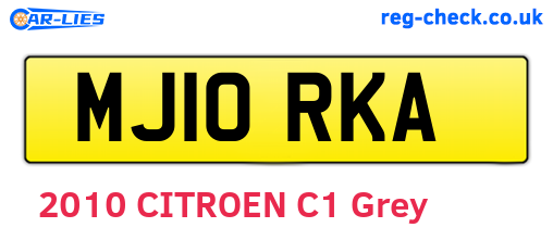 MJ10RKA are the vehicle registration plates.