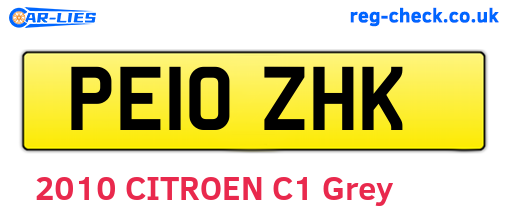 PE10ZHK are the vehicle registration plates.