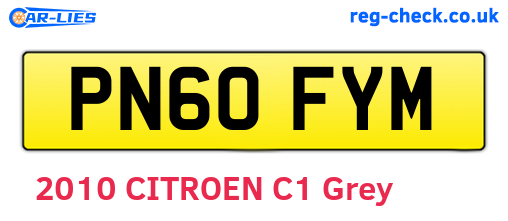 PN60FYM are the vehicle registration plates.