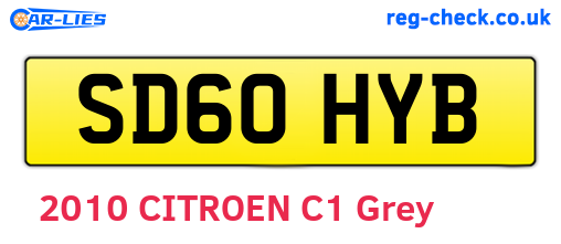 SD60HYB are the vehicle registration plates.