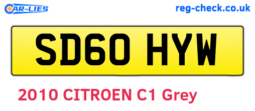 SD60HYW are the vehicle registration plates.