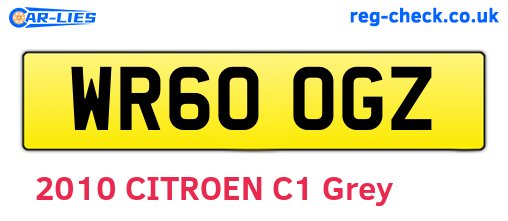 WR60OGZ are the vehicle registration plates.