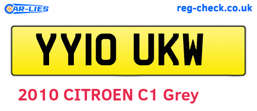 YY10UKW are the vehicle registration plates.