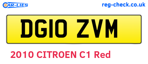 DG10ZVM are the vehicle registration plates.