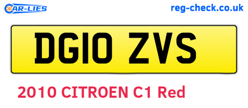 DG10ZVS are the vehicle registration plates.